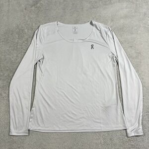 On Cloud Shirt Womens Large Performance Long Sleeve Light Gray Athletic Running